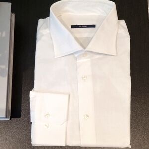 New Pal Zileri Elegant White Dress Shirt. Classic Fit. Size 18.5
